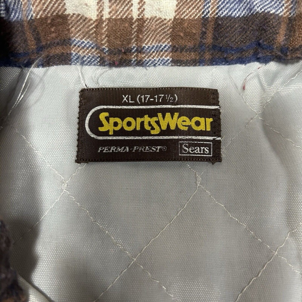 Vintage Sears Sportswear Plaid Fleece Lined Flannel Jacket Sz XL - Picture 5 of 5